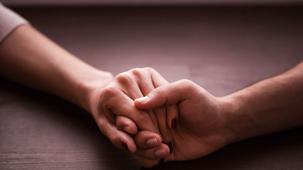 Couple discussing painful sex